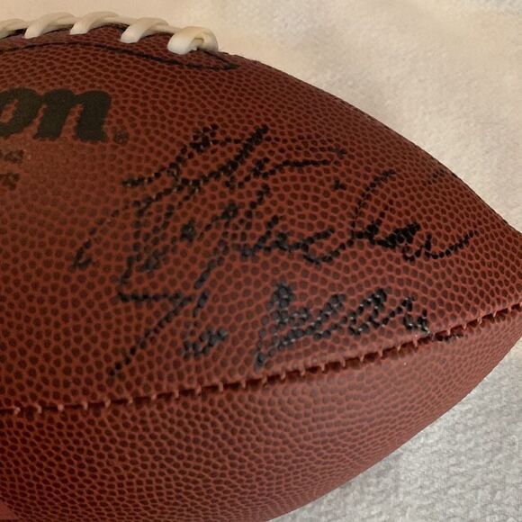 NFL BEARS | Autographed Signed Brown Official Size FOOTBALL - Picture 3 of 6